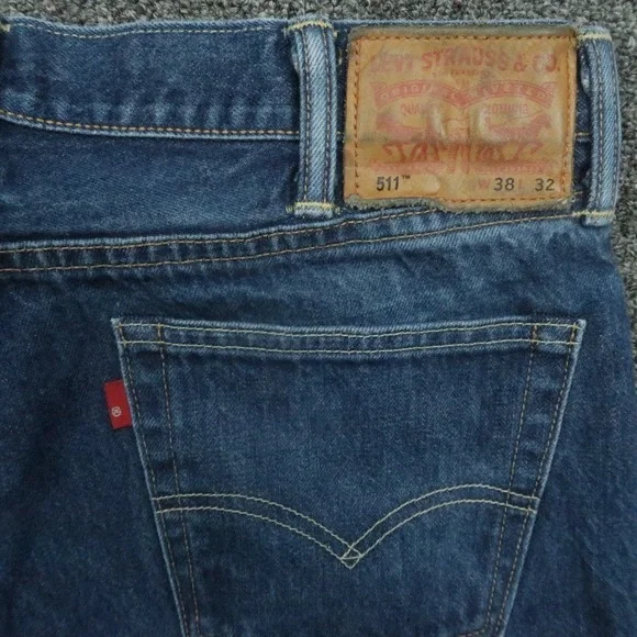 Levis Jeans Men 36x32 Blue 511 White Oak Cone Denim Selvedge Straight 5 Pocket